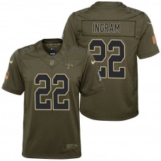Youth New Orleans Saints Mark Ingram Olive 2017 Salute to Service Game Jersey