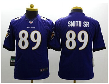 Youth New Ravens #89 Steve Smith Sr Purple Team Color NFL New Limited Jersey