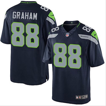 Youth New Seahawks #88 Jimmy Graham Steel Blue Team Color Stitched NFL Elite Jersey