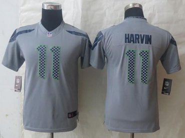 Youth New Seattle Seahawks #11 Percy Harvin Grey NFL Limited Jersey