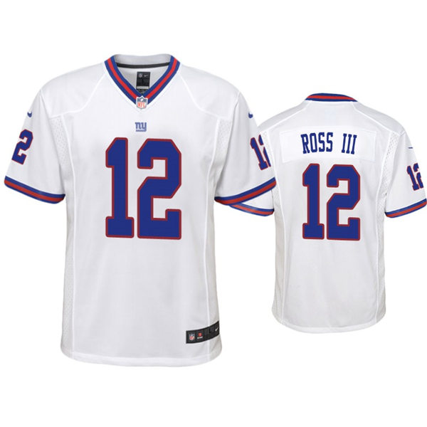 Youth New York Giants #12 John Ross III Nike White Color Rush Limited Jersey