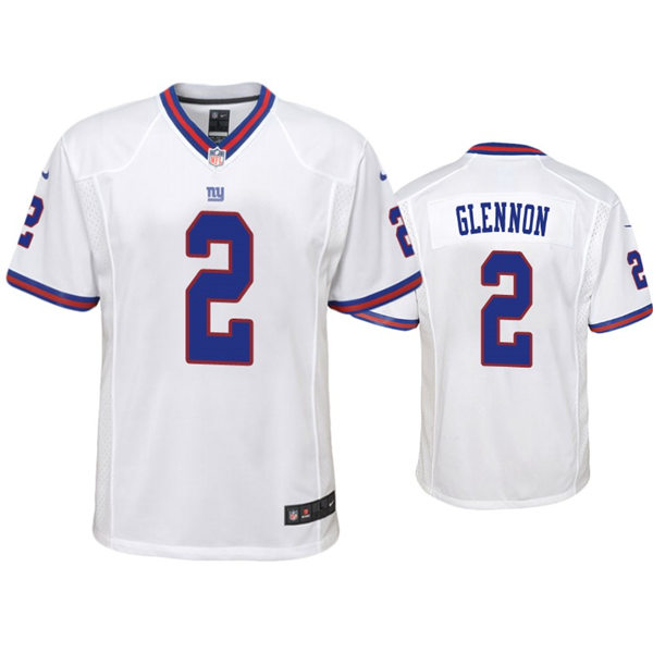 Youth New York Giants #2 Mike Glennon Nike White Color Rush Limited Player Jersey