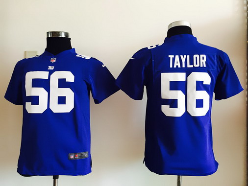 Youth New York Giants #56 Lawrence Taylor Royal Blue Retired Player NFL Nike Game Jersey