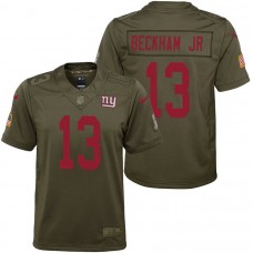 Youth New York Giants Odell Beckham Jr Olive 2017 Salute to Service Game Jersey