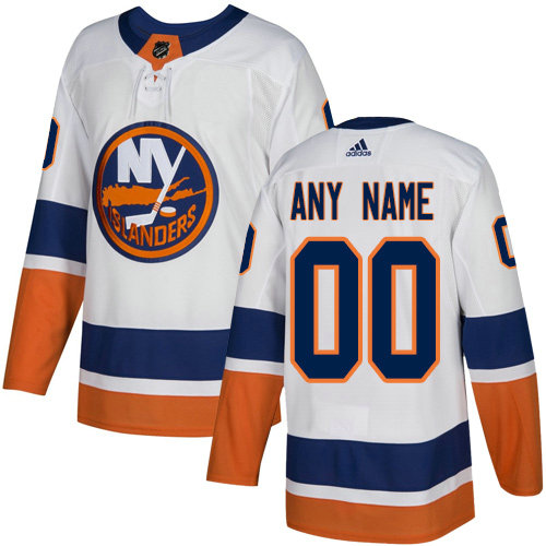 Youth New York Islanders Custom adidas Away White Jersey Stitched