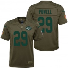 Youth New York Jets Bilal Powell Olive 2017 Salute to Service Game Jersey