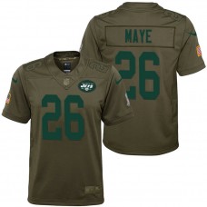 Youth New York Jets Marcus Maye Olive 2017 Salute to Service Game Jersey