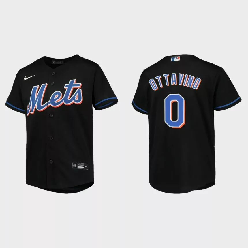 Youth New York Mets Adam Ottavino Black Replica Alternate Jersey