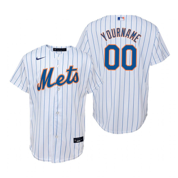 Youth New York Mets Custom Cliff Floyd Bret Saberhagen Cleon Jones Al Leiter Nike White Pinstripe Jersey