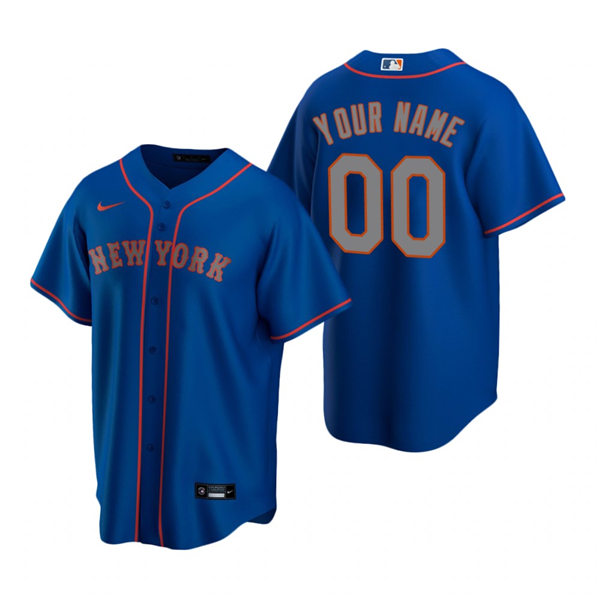 Youth New York Mets Custom Jonathan Villar Trevor May David Peterson Edwin Diaz Nike Royal Grey Jersey