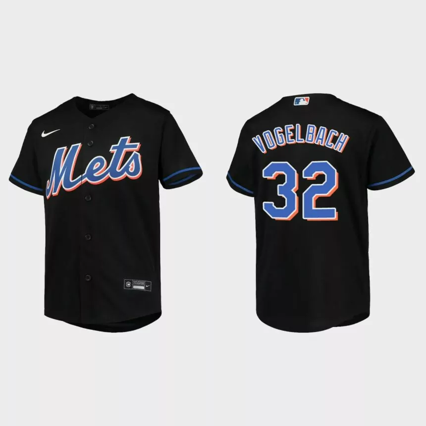 Youth New York Mets Daniel Vogelbach Black Replica Alternate Jersey