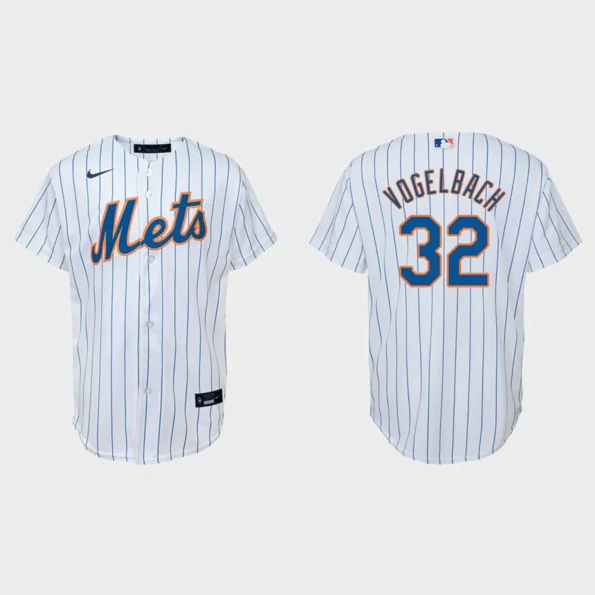 Youth New York Mets Daniel Vogelbach White Replica Home Jersey