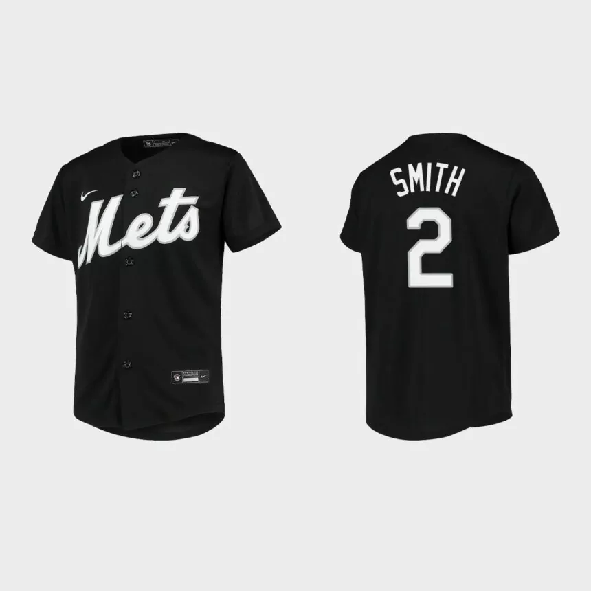 Youth New York Mets Dominic Smith Black Replica Team Jersey