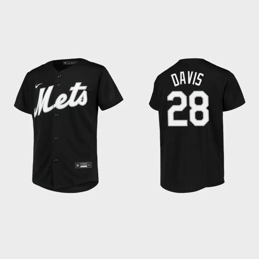 Youth New York Mets J.D. Davis Black Replica Team Jersey
