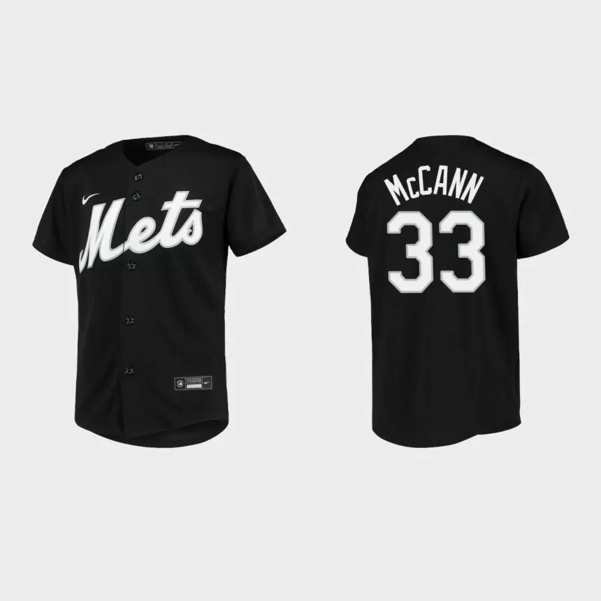 Youth New York Mets James McCann Black Replica Team Jersey