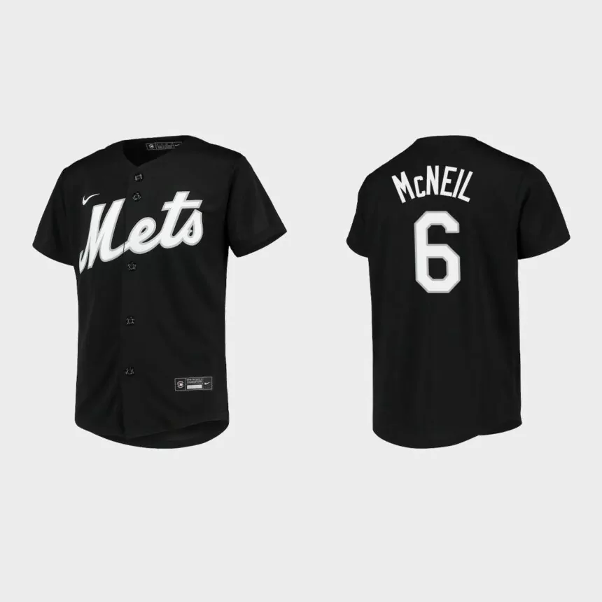 Youth New York Mets Jeff McNeil Black Replica Alternate Jersey