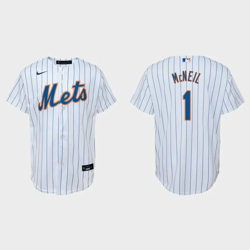 Youth New York Mets Jeff McNeil White Replica Home Jersey