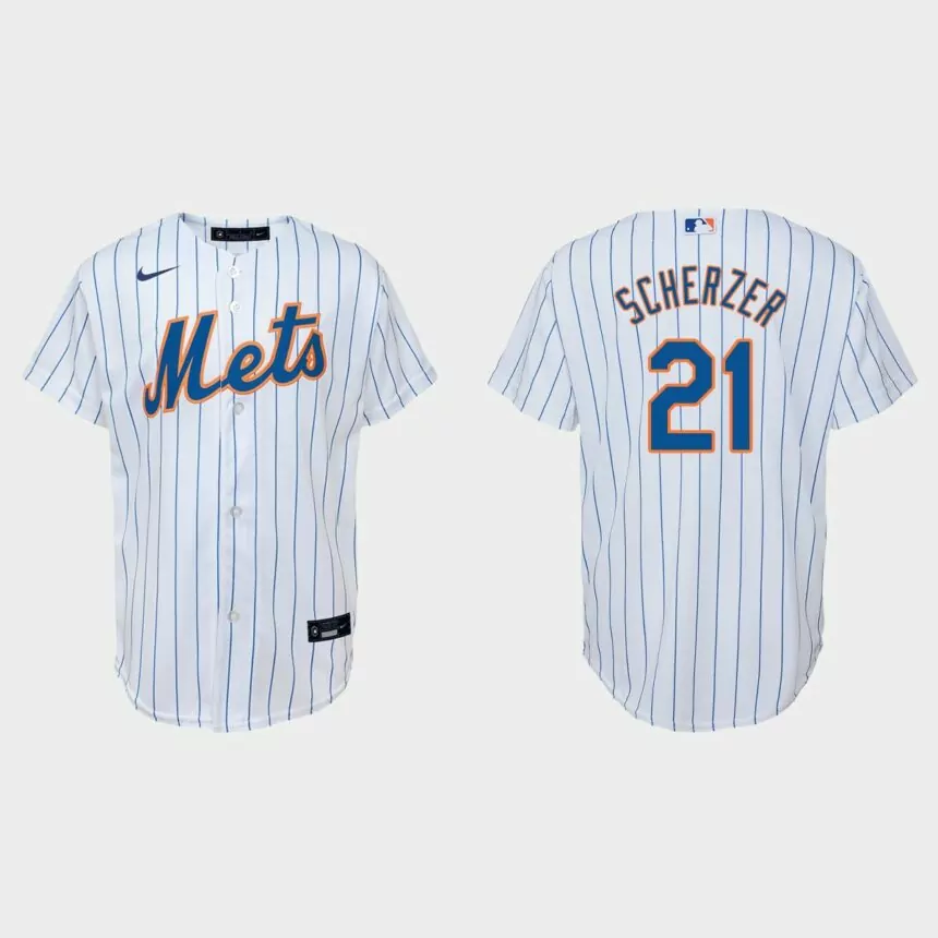 Youth New York Mets Max Scherzer White Replica Home Jersey