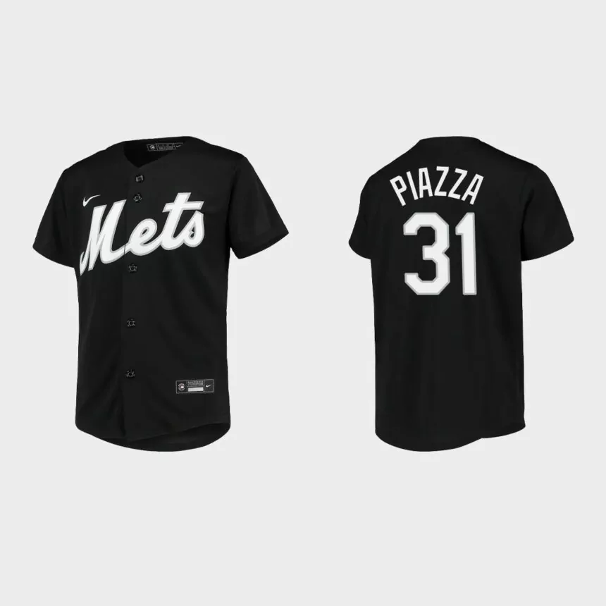 Youth New York Mets Mike Piazza Black Replica Team Jersey