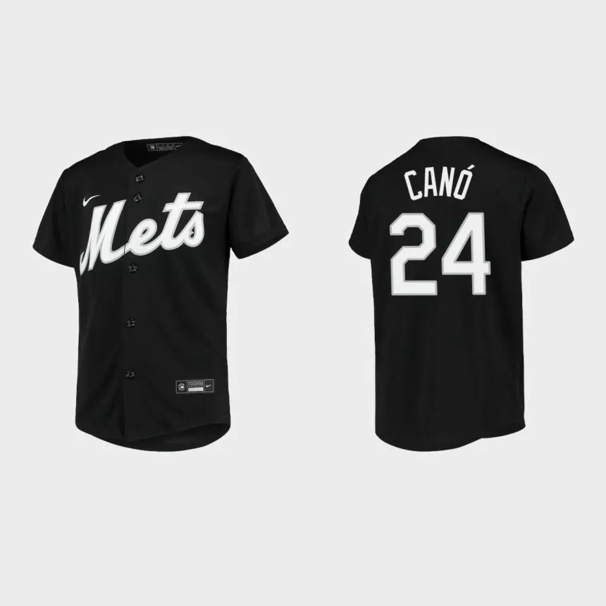 Youth New York Mets Robinson Cano Black Replica Team Jersey