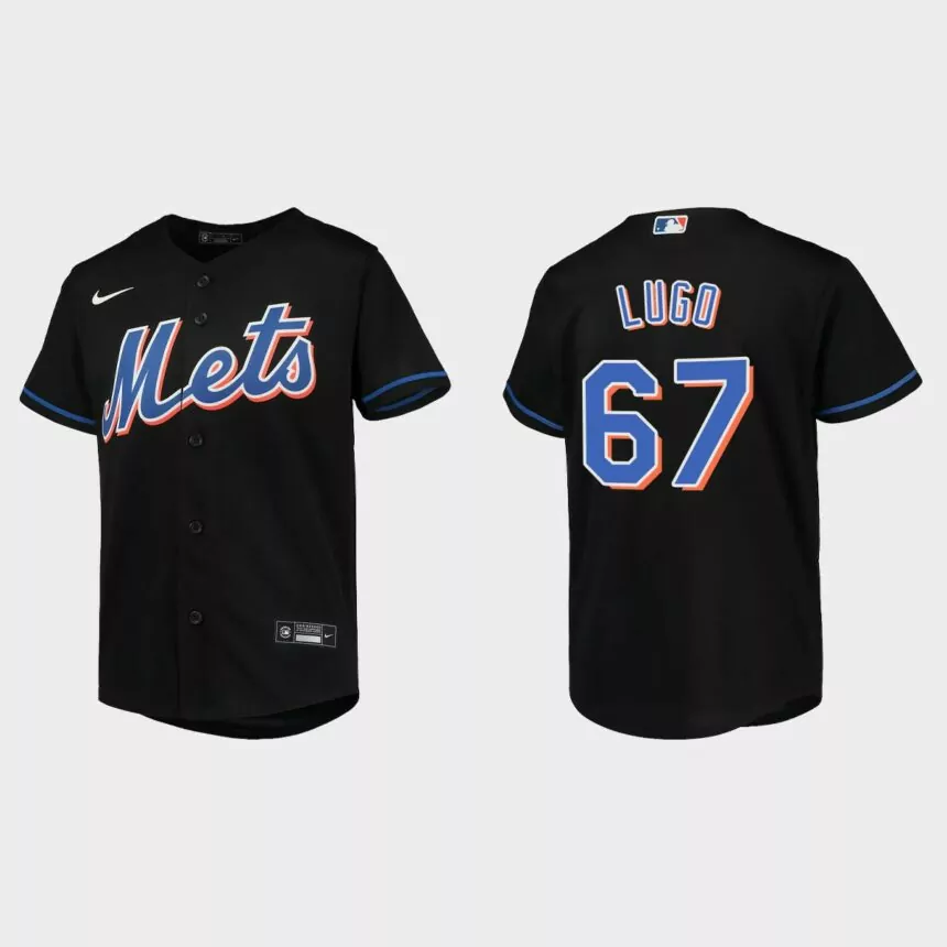 Youth New York Mets Seth Lugo Black Replica Alternate Jersey