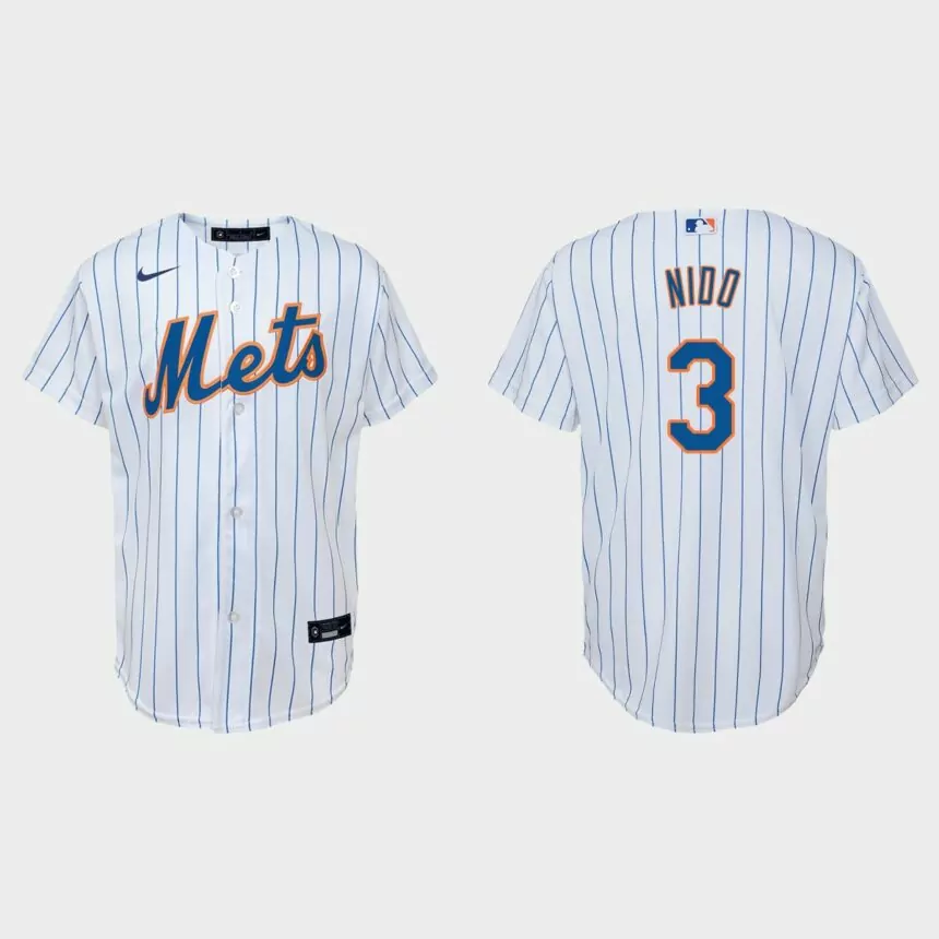 Youth New York Mets Tomas Nido White Replica Home Jersey