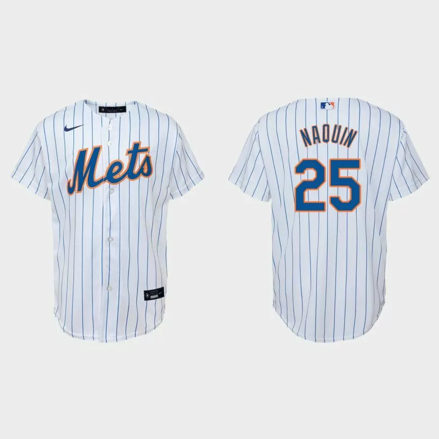 Youth New York Mets Tyler Naquin White Replica Home Jersey