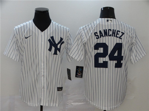 Youth New York Yankees #24 Gary Sanchez Nike Home White with Name CoolBase Jersey