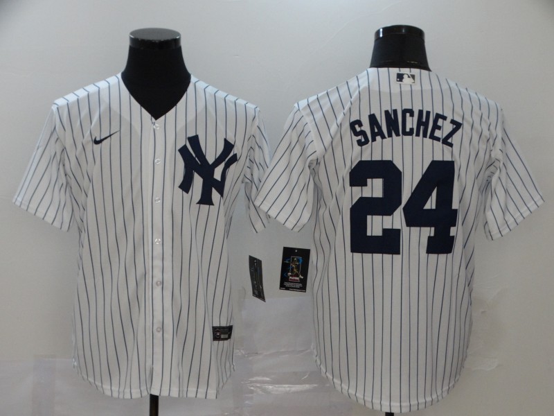 Youth New York Yankees #24 Gary Sanchez Nike Home White with Name CoolBase Jersey