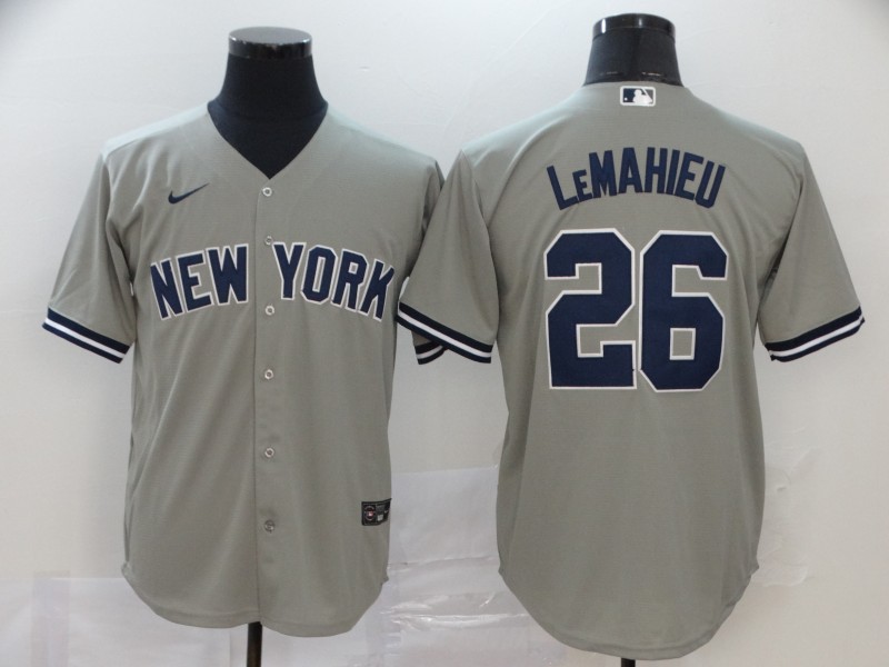Youth New York Yankees #26 DJ LeMahieu Nike Grey Road with Name CoolBase Jersey