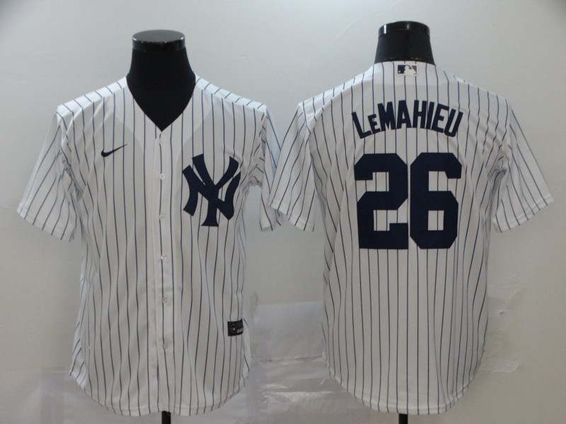 Youth New York Yankees #26 DJ LeMahieu Nike Home White with Name CoolBase Jersey