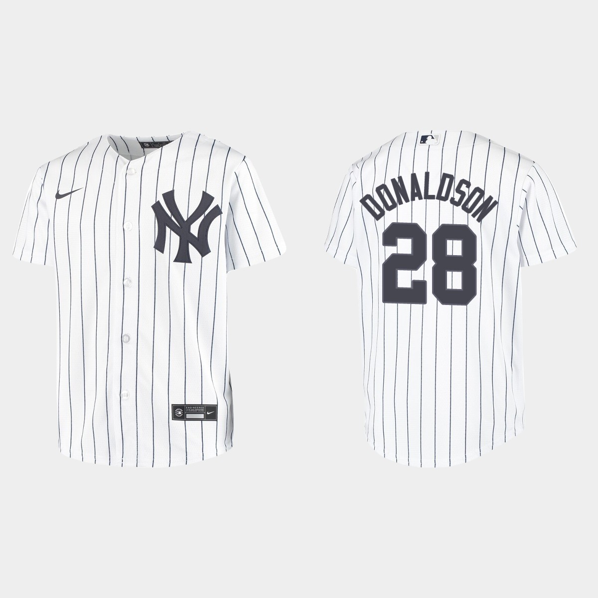 Youth New York Yankees #28 Josh Donaldson Nike White Home with Name Cool Base Player Jersey