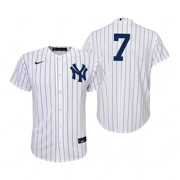 Youth New York Yankees #7 Yankees Mickey Mantle Nike White Pinstripe Home Jerse