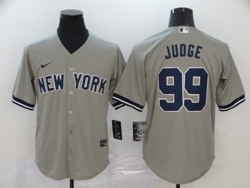 Youth New York Yankees #99 Aaron Judge Nike Grey Road with Name CoolBase Jersey