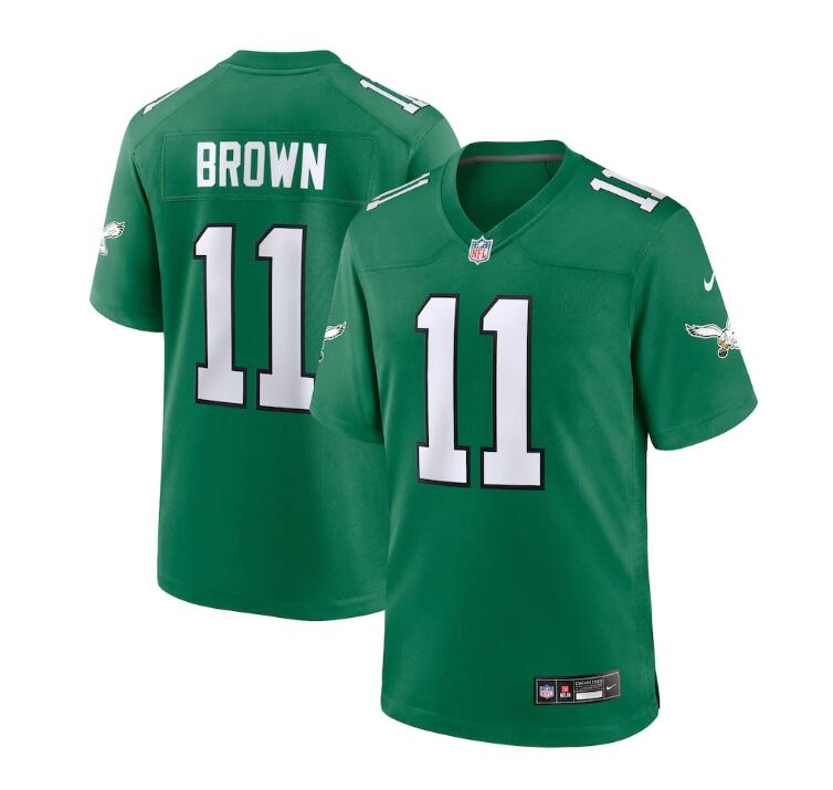 Youth Nike A.J. Brown Kelly Green Philadelphia Eagles Alternate Player Game Jersey