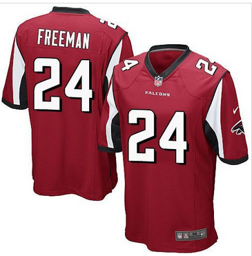 Youth Nike Atlanta Falcons #24 Devonta Freeman Red Team Color Stitched NFL Elite Jersey