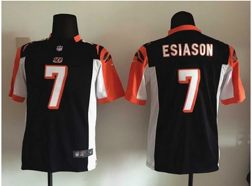 Youth Nike Bengals #7 Boomer Esiason Black Team Color Stitched NFL Elite Jersey
