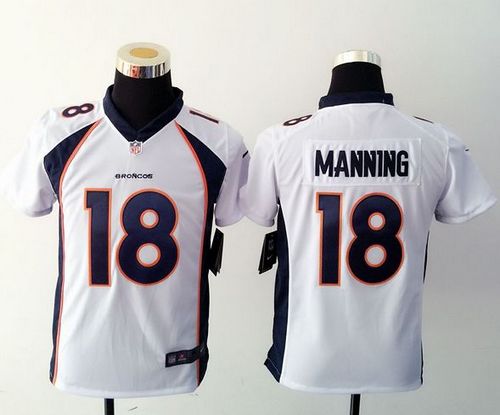 Youth Nike Broncos #18 Peyton Manning White Stitched NFL Elite Jersey