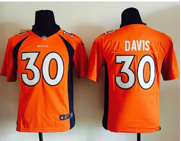 Youth Nike Broncos #30 Terrell Davis Orange Team Color Stitched NFL New Elite Jersey