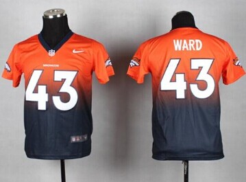 Youth Nike Broncos #43 T.J. Ward Orange Blue NFL Elite Fadeaway Fashion Jersey
