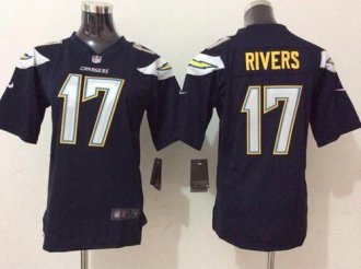 Youth Nike Chargers #17 Philip Rivers Navy Blue Team Color NFL New Elite Jersey