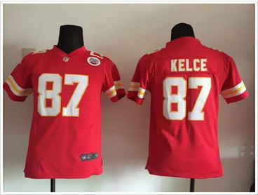 Youth Nike Chiefs #87 Travis Kelce Red Team Color Stitched NFL Elite Jersey