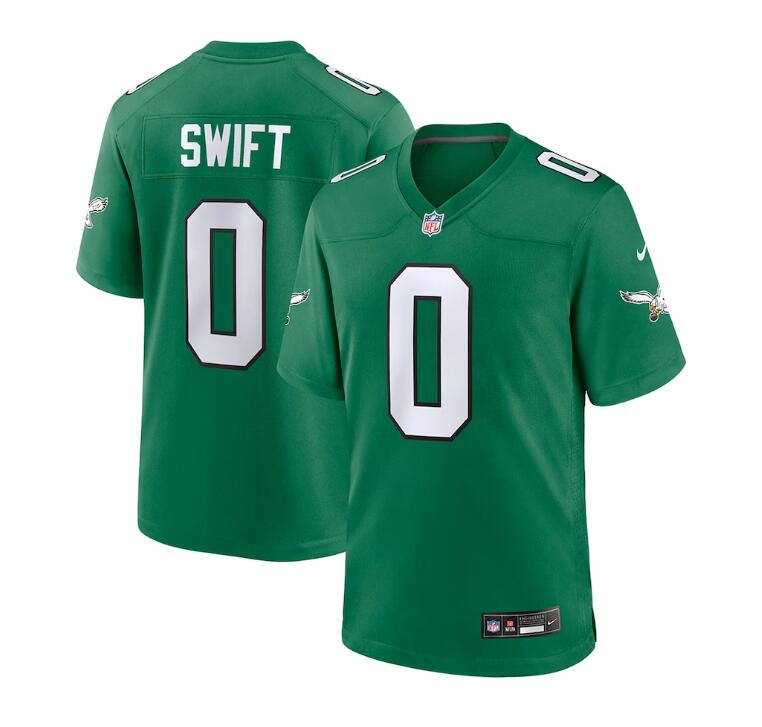 Youth Nike D'Andre Swift Kelly Green Philadelphia Eagles Alternate Player Game Jersey