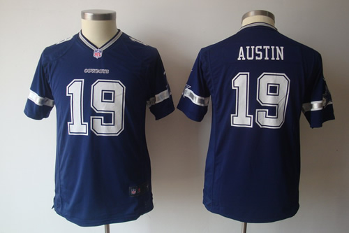 Youth NEW Dallas Cowboys 19 Miles AustinBlue Jerseys