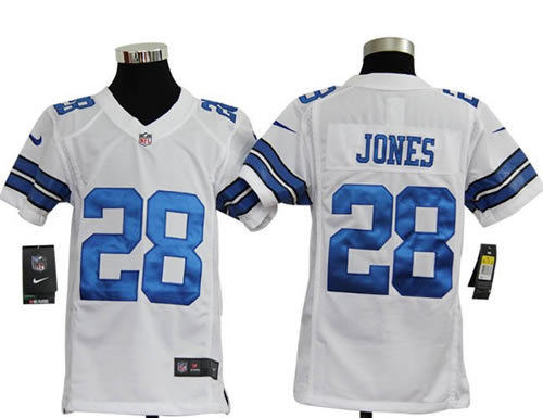 Youth NEW Dallas Cowboys 28 Felix Jones White Jerseys