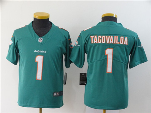 Youth Nike Dolphins 1 Tua Tagovailoa Aqua Youth 2020 NFL Draft First Round Pick Vapor Untouchable Limited Jersey