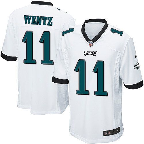 Youth Nike Eagles #11 Carson Wentz White Stitched NFL New Elite Jersey