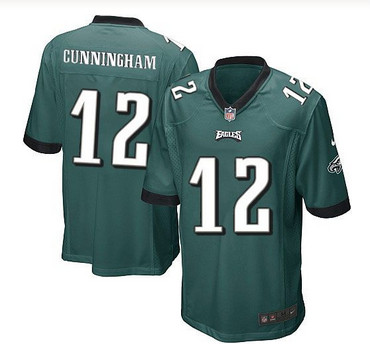 Youth Nike Eagles #12 Randall Cunningham Midnight Green Team Color Stitched NFL New Elite Jersey