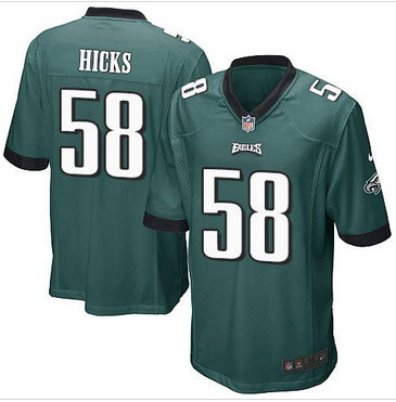 Youth Nike Eagles #58 Jordan Hicks Midnight Green Team Color Stitched NFL New Elite Jersey
