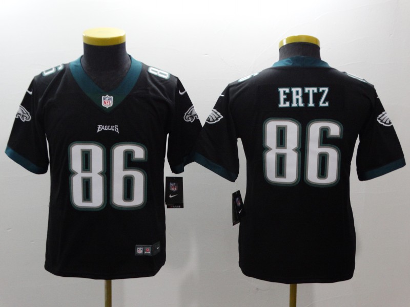 Youth Nike Eagles 86 Zach Ertz Black Youth Vapor Untouchable Player Limited Jersey